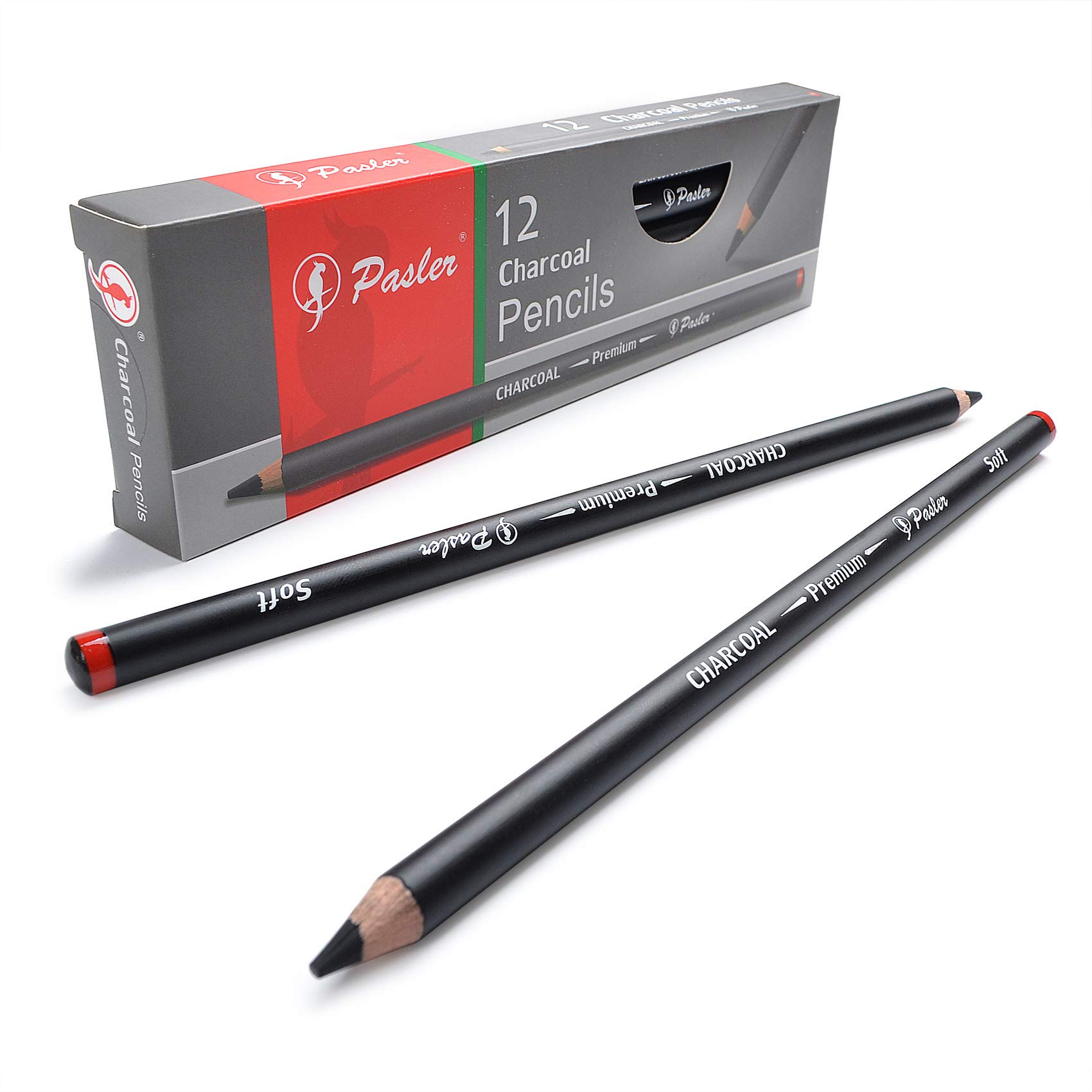 Pasler® Charcoal Drawing Pencils,you can choose Soft, Soft-S, Medium and Hard for Drawing, Sketching, Shading, Artist Pencils for Beginners & Artists Set of 12 Count (SOFT)
