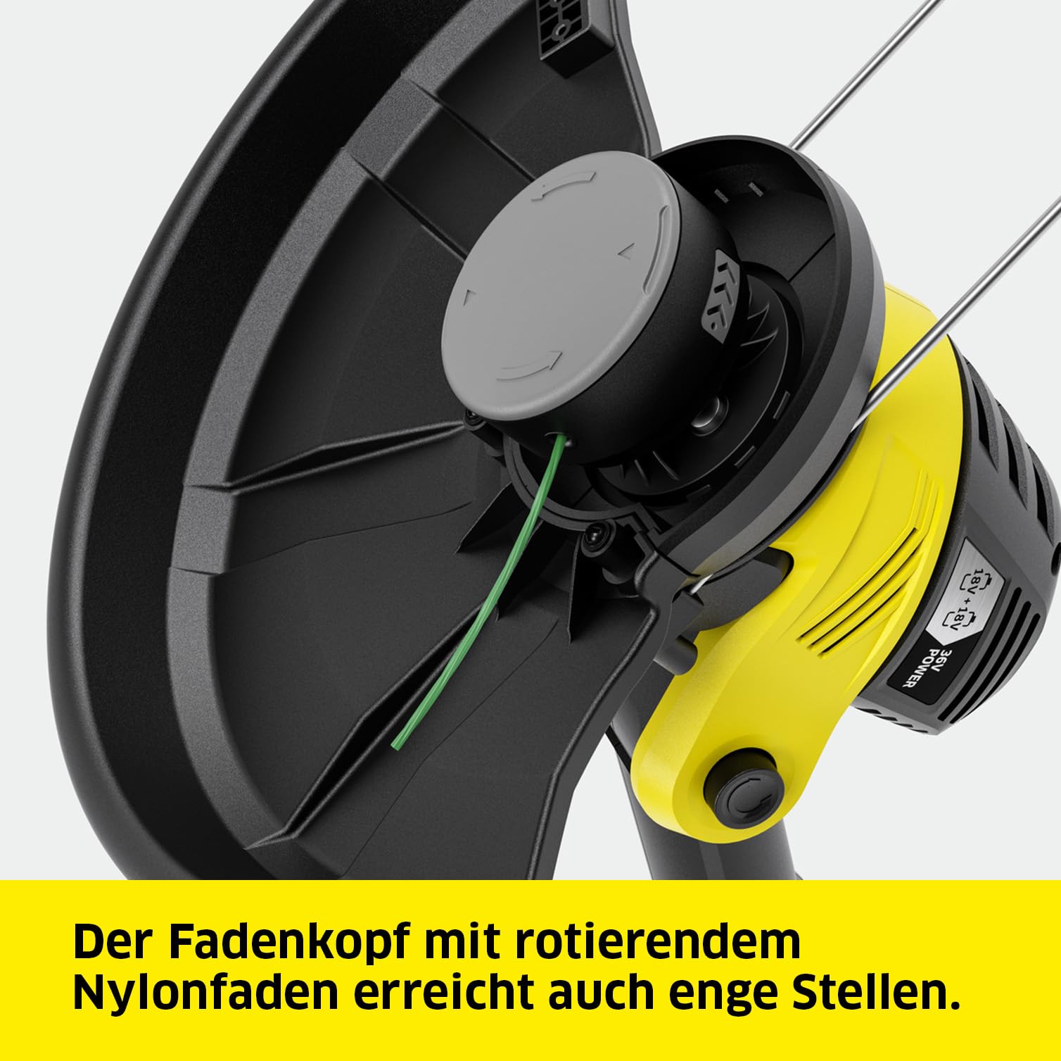 Kärcher Akku-Rasentrimmer LTR 3-18 Dual, Fadenkopf mit automatischem Fadennachschub, 8.000 U/min, Schnittkreis: 30 cm, ca. 35-70 min pro Akkuladung, 36 V Leistung (2x18 V Akkus), ohne Akkus 3