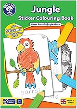 Orchard Toys Jungle Sticker Colouring Book Educational Activity 3 Years+