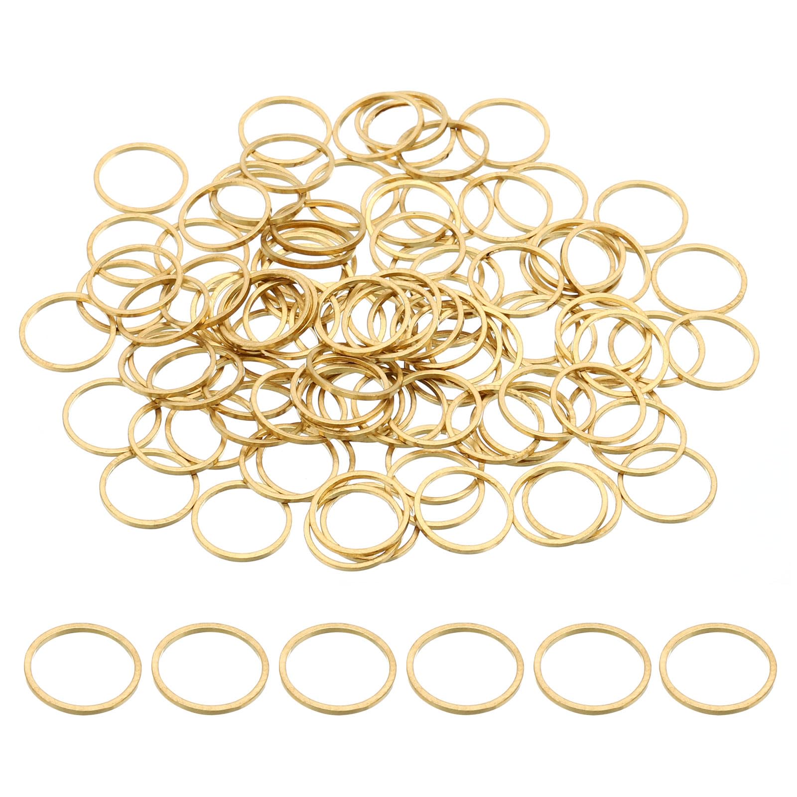 PATIKIL 12mm OD x 10.5mm ID Beading Hoop, 100Pcs Solid Copper Beading Finding Ring
