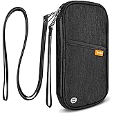 RFID Family Passport Wallet Holder Waterproof, Travel Document Organizer Credit Card Clutch Bag for Men Women