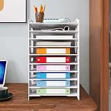 PUNCIA 10 Tiers Paper Tray A4 Desk Organizer White Filing Holder view 2
