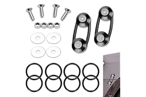 Jewkot 1 PC Car Bumper Quick Release Bracket, Car Trunk Fender Hatch Fastener, Car Hook Lock Security Clip Kit, Universal for Most Cars (Black)