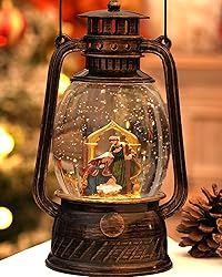 Christmas Nativity Snow Globe,Musical Lighted