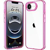 JJGoo Compatiable with iPhone 16e Case Clear, Transparent Shockproof Hard PC Back Protective Cover Bumper Phone Case for iPhone 16e 2025 6.1-Inch, Pink