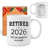 Retirement Gift for Men Women, Retired Not My Problem Anymore Coffee Mug, Unique Going Away Present for Boss Coworker Farewell Goodbye Gift, Novelty Ceramic Mug 11 Oz -44