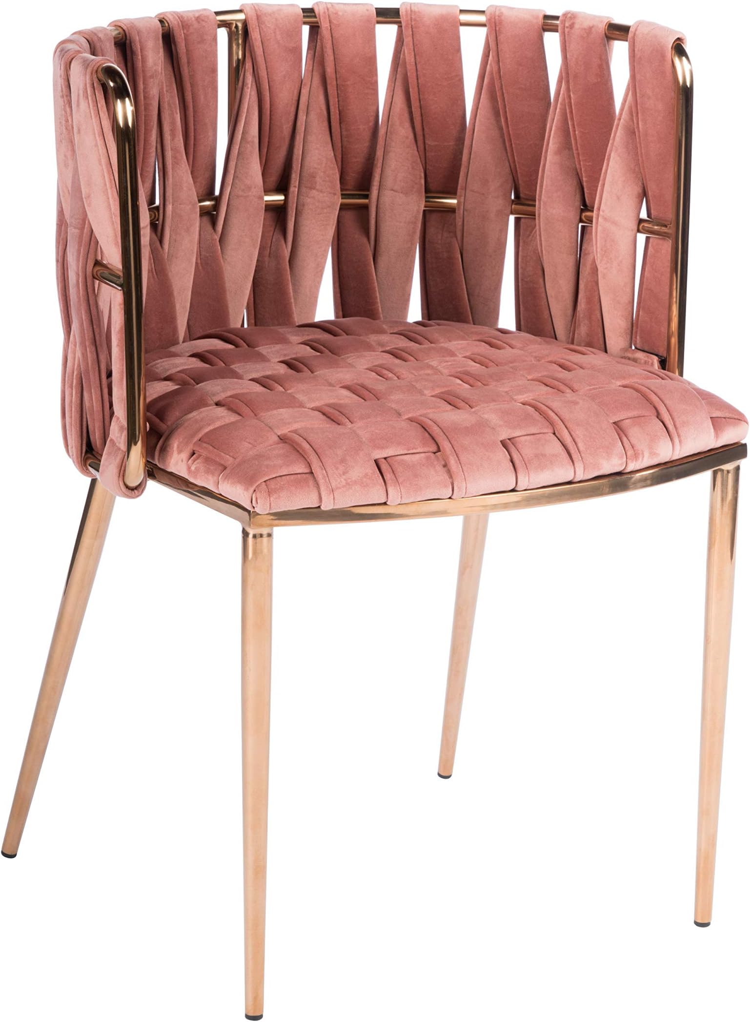 Statements by J 1538DC-ROSE Milano Dining Chair, 29.5 Inch Tall, Rose, Gold