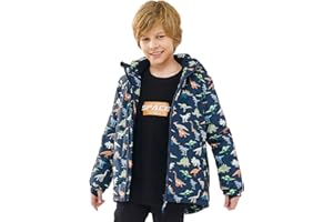 PAMLULU Boys Winter Coats Waterproof Breathable Snowboarding Ski Jackets Fleece Lined Hooded Rain Coat for Kids
