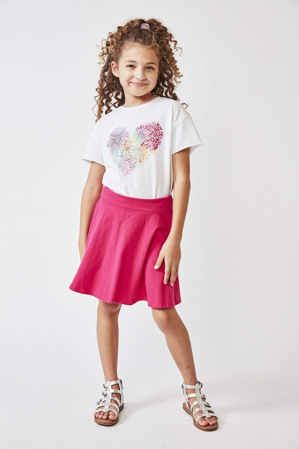 KIDPIK Fun & Flairy Skirt & Active Short Hybrid - Choose from Stripe Knit, Double Ruffles, Front Tie or Basic Skater Swing: Clothing