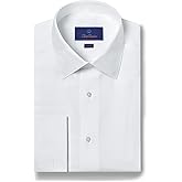 David Donahue Men's Trim Horizontal Rib French Cuff Formal Shirt