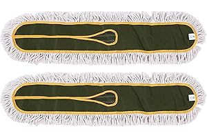 Gorilley 36inch Commercial Dust Mop Pads for Floor Cleaning, Cleaning Office Garage Hardwood Warehouse Factory Mall 2PCS Gree