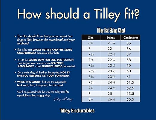 tilley hat size guide