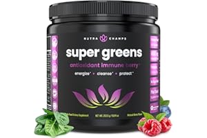 Super Greens Powder Premium Antioxidant Superfood | Organic Greens Fruit and Veggie Vegan Supplement | 40+ Greens and Superfo