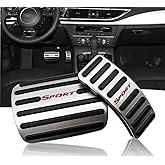 NYZAUTO Anti-Slip Foot Pedal Pads kit Compatible with A4 & Q5,Auto No Drilling Aluminum Brake and Gas Accelerator Pedal Covers