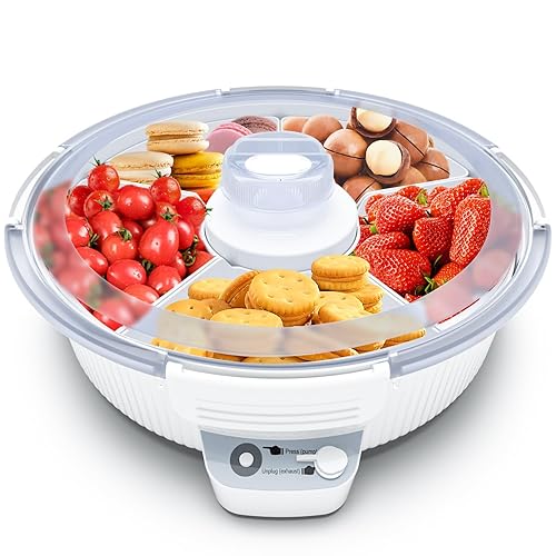 Vacuum Divided Snack Tray - Divider Food Tray with Lid, Portable Snack Box Container for Sealing Dried Fruits, Snacks and Fruits
