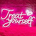 HOHOSIGN Treat Yourself Neon Sign for Wall Decor, LED Pink Neon Sign Treat Yourself Light with Heart, Room Decorations for Bedroom, Birthday Party, Wedding, Salon, Bar, Esthetician, Home, Girl Cave
