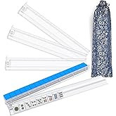 Gigeeei Clear Mahjong Racks with Pushers Set of 4 | Clear Mahjong Tile Racks with storage bag, lightweight portable Mahjong Accessories for American games or gifts