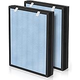 HSP002 Replacement Filter Compatible with HSP002 Smart True 2.0 Air Purifier Filters , 4-IN-1 Stage Filtration H13 True HEPA Air Cleaner for Large Room and Home, Carbon to Remove Odor, 2 Packs