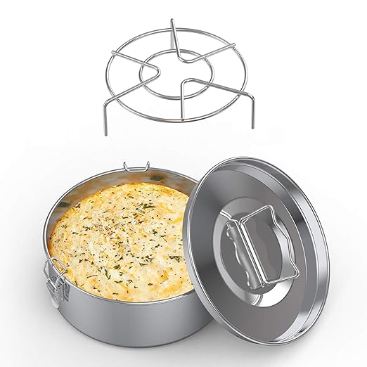 Buy Stainless Steel Flan Pan, Warmfill Flan Mold with Steam Rack