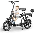 Electric Scooter with Seat for Adults Power by 500W Motor 800W Peak, Electric Scooter Adults with 14" Pneumatic Tire and 20 Miles Range&17.4Mph, Electric Bicycle for Women/Man Pro