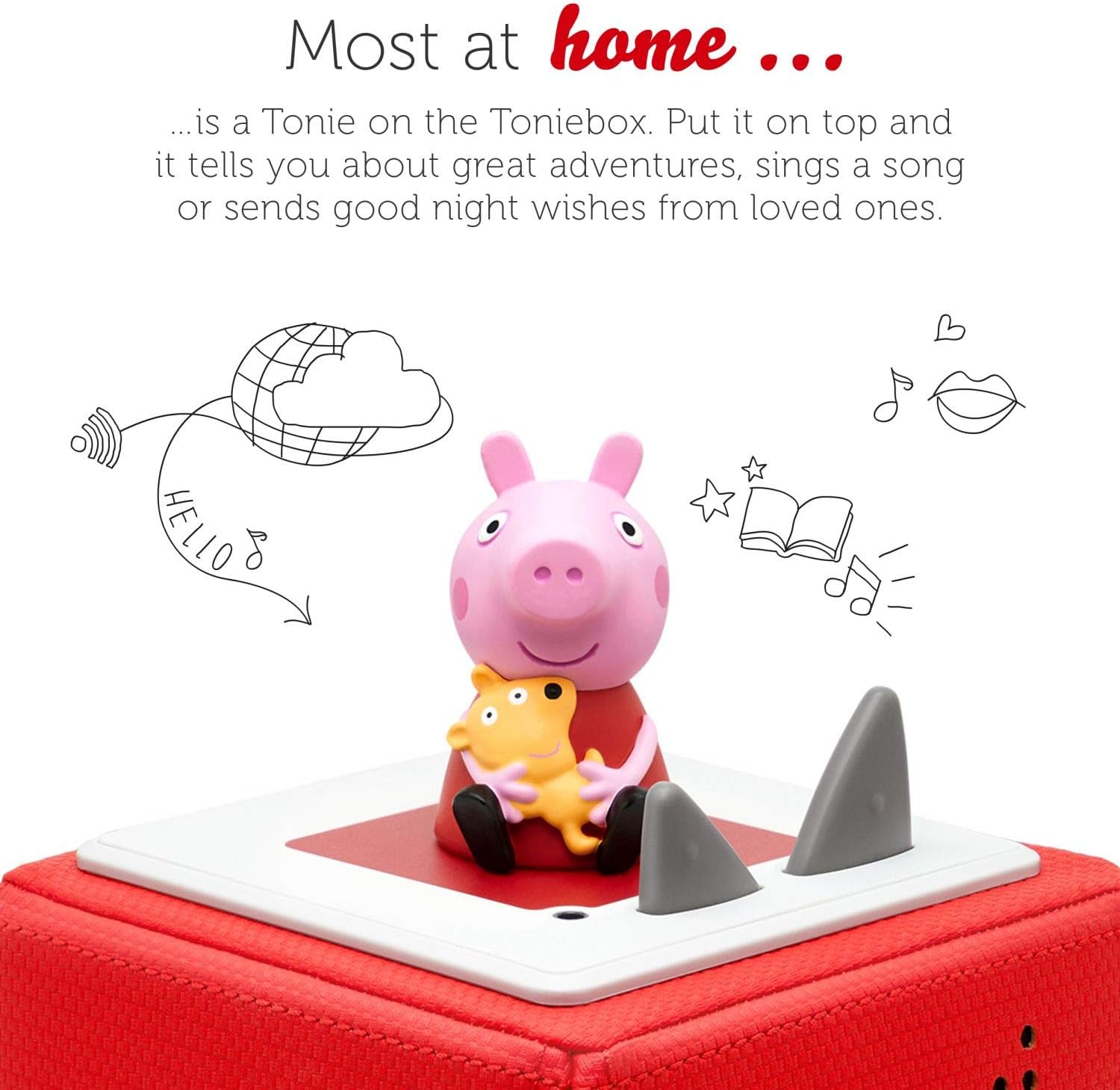 tonies Peppa Pig Audio Character - Peppa Pig Toys, On the Road with Peppa Pig Audiobooks for Children, Pink, Medium - Image 4