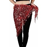 MISI CHAO Belly Dance Hip Scarf - Hip Skirt Belly Dancing Belt Triangle Shawl Tassel Belts Waist Chain for Women/Girls