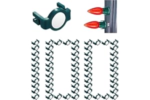 NFAMRZCAR 100 PC Extra Strong Magnetic Christmas Light Clips Holiday Lighting Magnets for Christmas Light C9 C7 Lighting Sockets for Outside Patio Garden Metal Roof Gutters (Green-100pc)