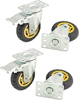 QWORK 4 Pack 4 Inch Heavy Duty Swivel Caster Wheels 70kg Load Capacity w Brakes view 7