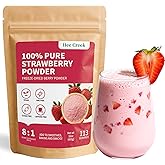 Hee Creek 100% Pure Strawberry Powder 16oz/ 453g Freeze Dried Strawberry Ultra-Fine Fruit Powder for Smoothies & Baking & Beverages & Food Coloring, No Added Sugar & Additives