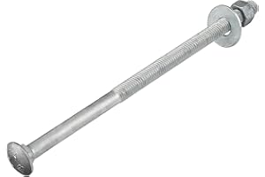 1/2" x 10" (25 Pack) Galvanized Carriage Bolt Kit Grade 307A Includes 1/2" USS Flat Washers (25 pcs) and 1/2"-13 Hex Nuts (25 pcs), Hot Dip Galvanized for Exterior Use by Makers Bolt