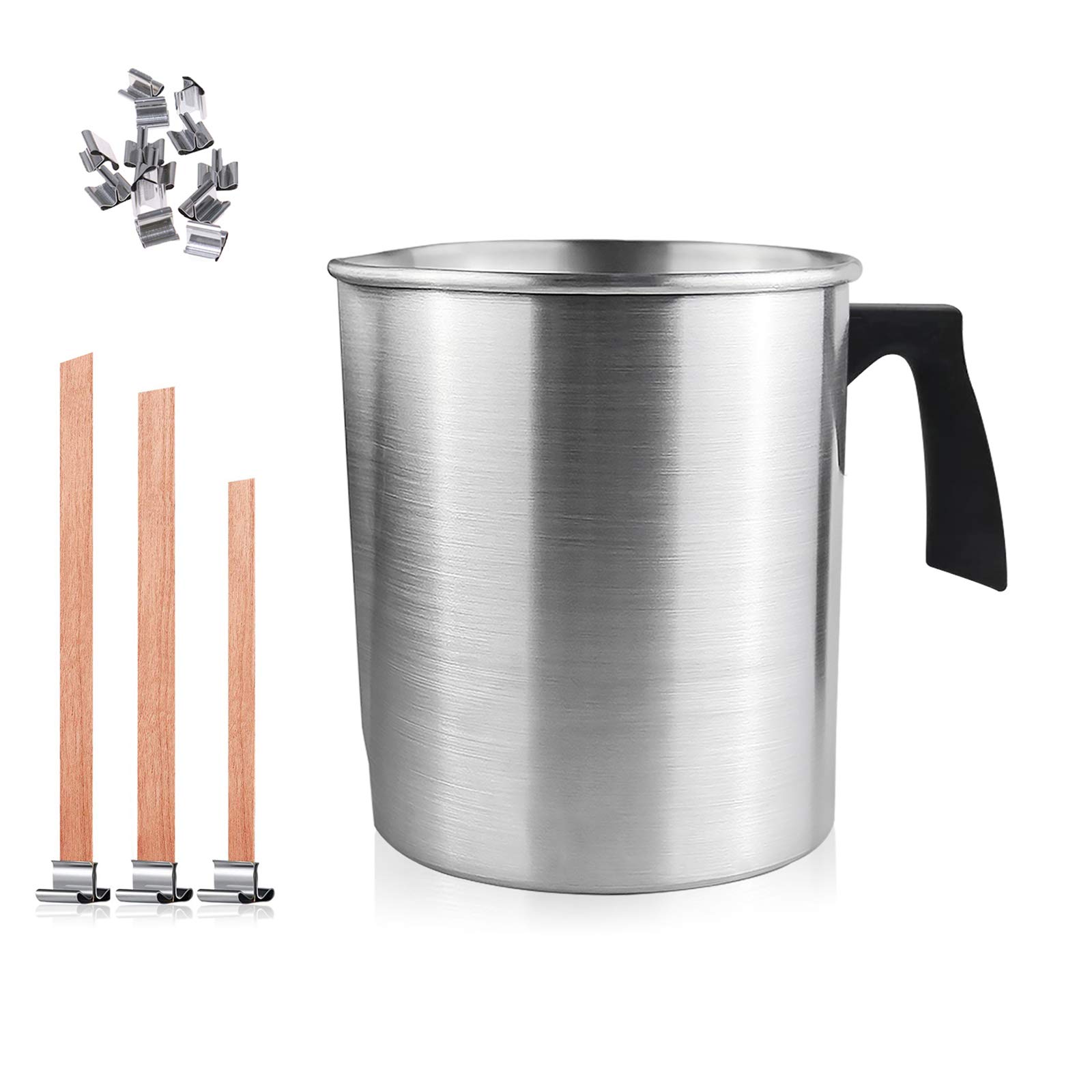 Wax Melting Pot 1.2L Wax Cup Scented Candle DIY Pot Candle Wax Jug Internal for Candle Making and Soap Making Crafts (with Candle Wick)