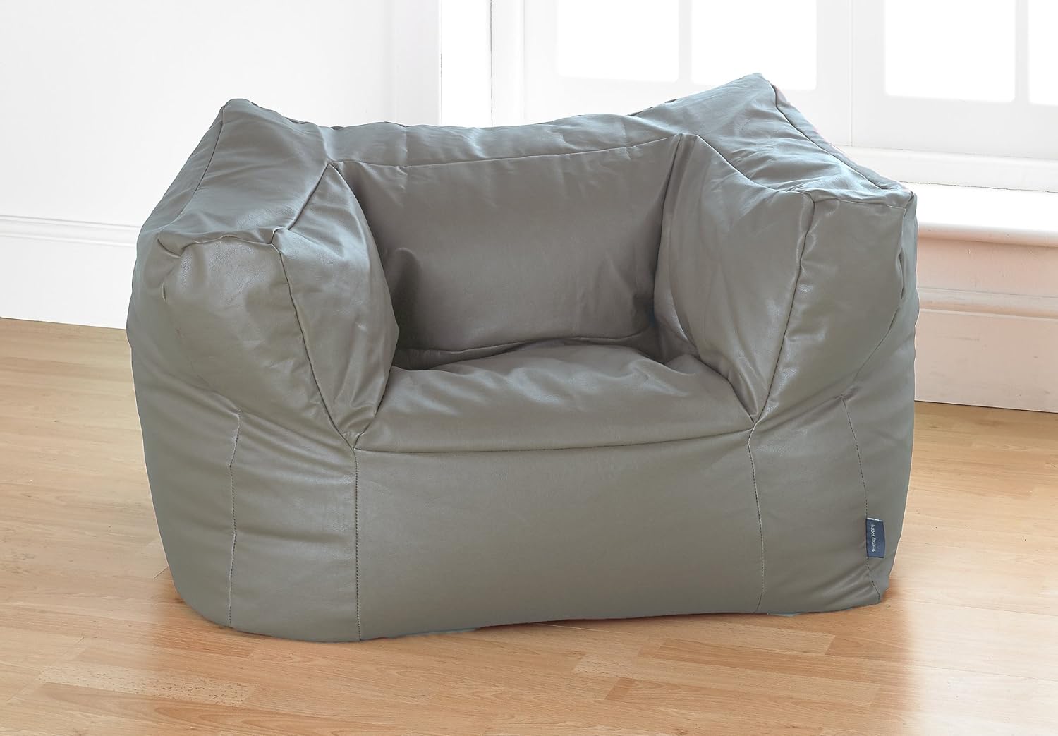 Better Dreams Faux Leather Modula Bean Bag Gaming Chair In Grey Modern