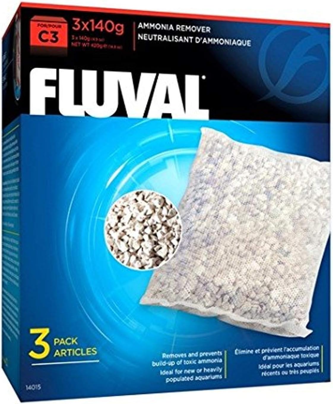 Fluval Charge Ammonia Remover for C3 Filter, 1 Unidad (Paquete de 1)