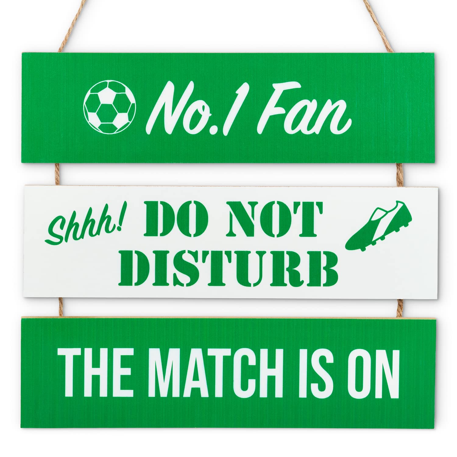 Sass Party & Gifts Football Fan Hanging Sign - Great Gift For Football Fans - Man Cave Sign Gift - Multiple Team Colours Available (Green/White) — image 1