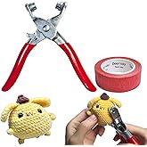 Deersay Metal Safety Eye Tool, Crochet Tools for Attaching Crochet Safety Eyes, Suitable for Safety Eye Shaft with a Diameter of 1-5mm, Auxiliary Tool for Amigurumi