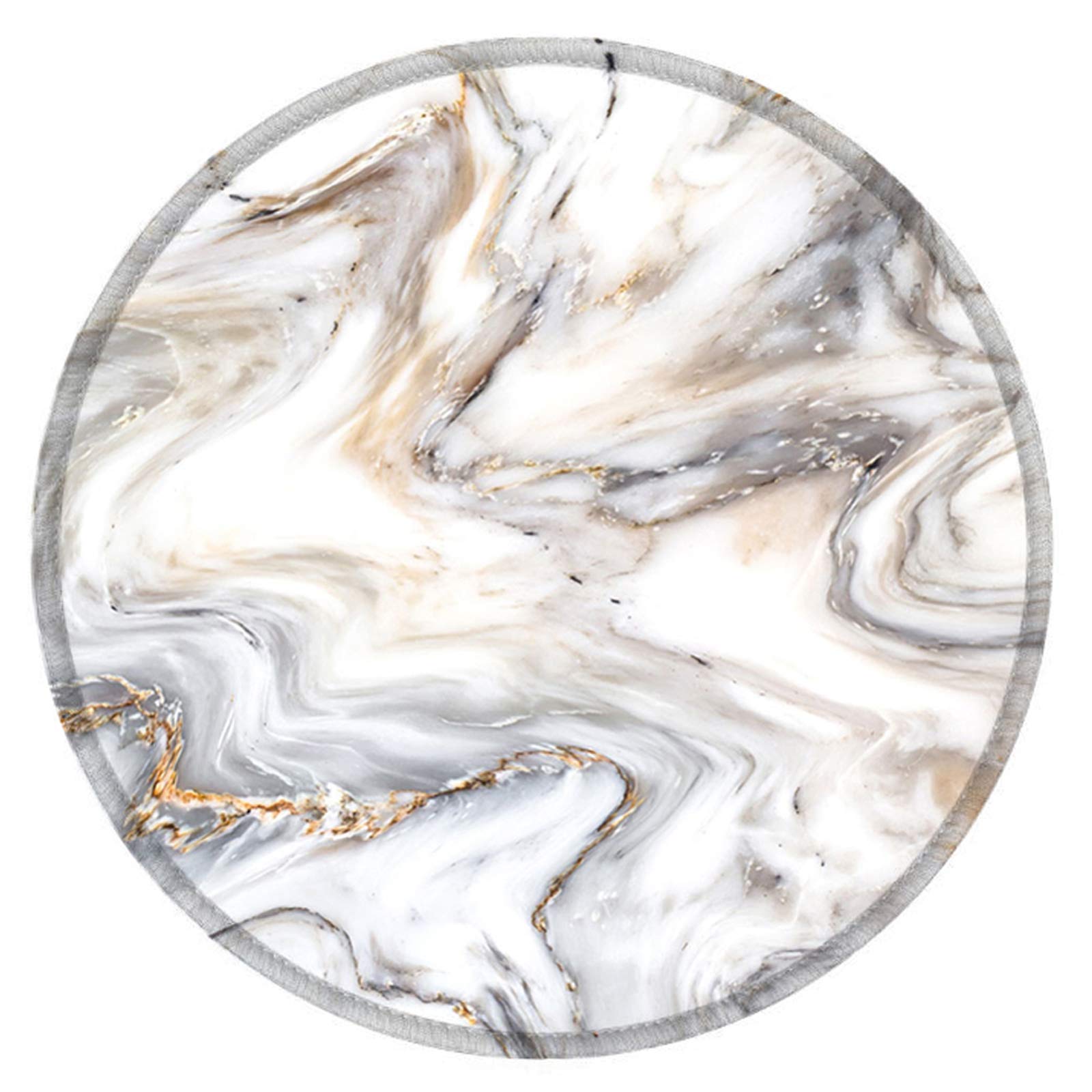 Nakapa Round Mouse Pad,Non-Slip Rubber Base Mousepad 7.9x7.9 inches Mouse Mat for Working Gaming Laptop and Computer (Marble Grey Upgrade)