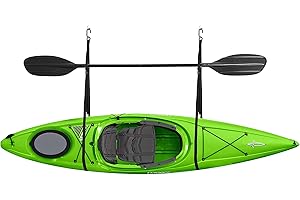 Single Kayak Rack - 55lb Capacity Wall or Ceiling Storage Straps for Surfboards, Paddleboards, SUP, or Canoe - Adjustable Kayak Hanger by RAD Sportz