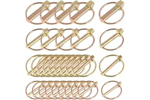 Glarks 30Pcs Heavy Duty Lynch Pin Assortment Kit for Farm Tractors Trailers Trucks Mowers