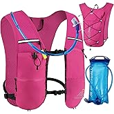 ONETOALL Running Vest for Women & Men, 6L Hydration Backpack with 2L Water Bladder, Lightweight Water Backpack for Trail Running, Marathon, Hiking, Cycling, Jogging, Adjustable Fit