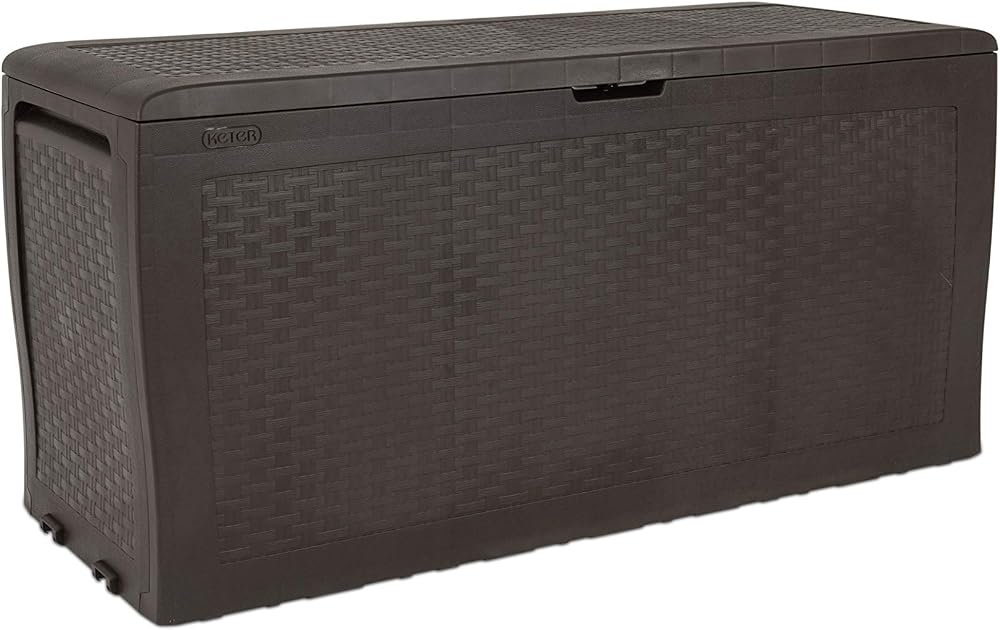 Keter Samoa Outdoor Trunk with Wood Effect Brown 116.7x44.7x57 cm