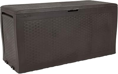 Keter Samoa Outdoor Trunk with Wood Effect Brown 116.7x44.7x57 cm