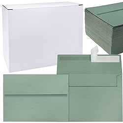 Winlyn 100 Pcs Sage Green A7 Invitation Envelopes 5
