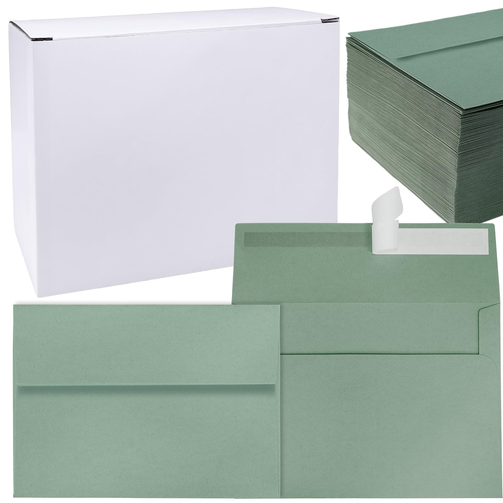Winlyn 100 Pcs Sage Green A7 Invitation Envelopes 5