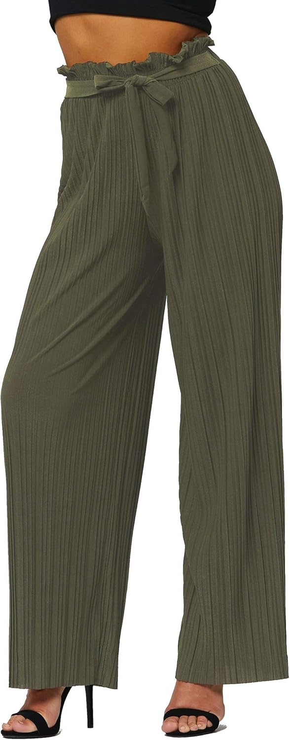 Premium Stretch Palazzo Pants for Women - High Waisted Micro Pleated - Regular and Plus Sizes at  Women’s Clothing store