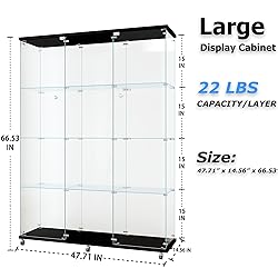 nifoti 66.5" H 4-Shelf Extra Large Glass Display