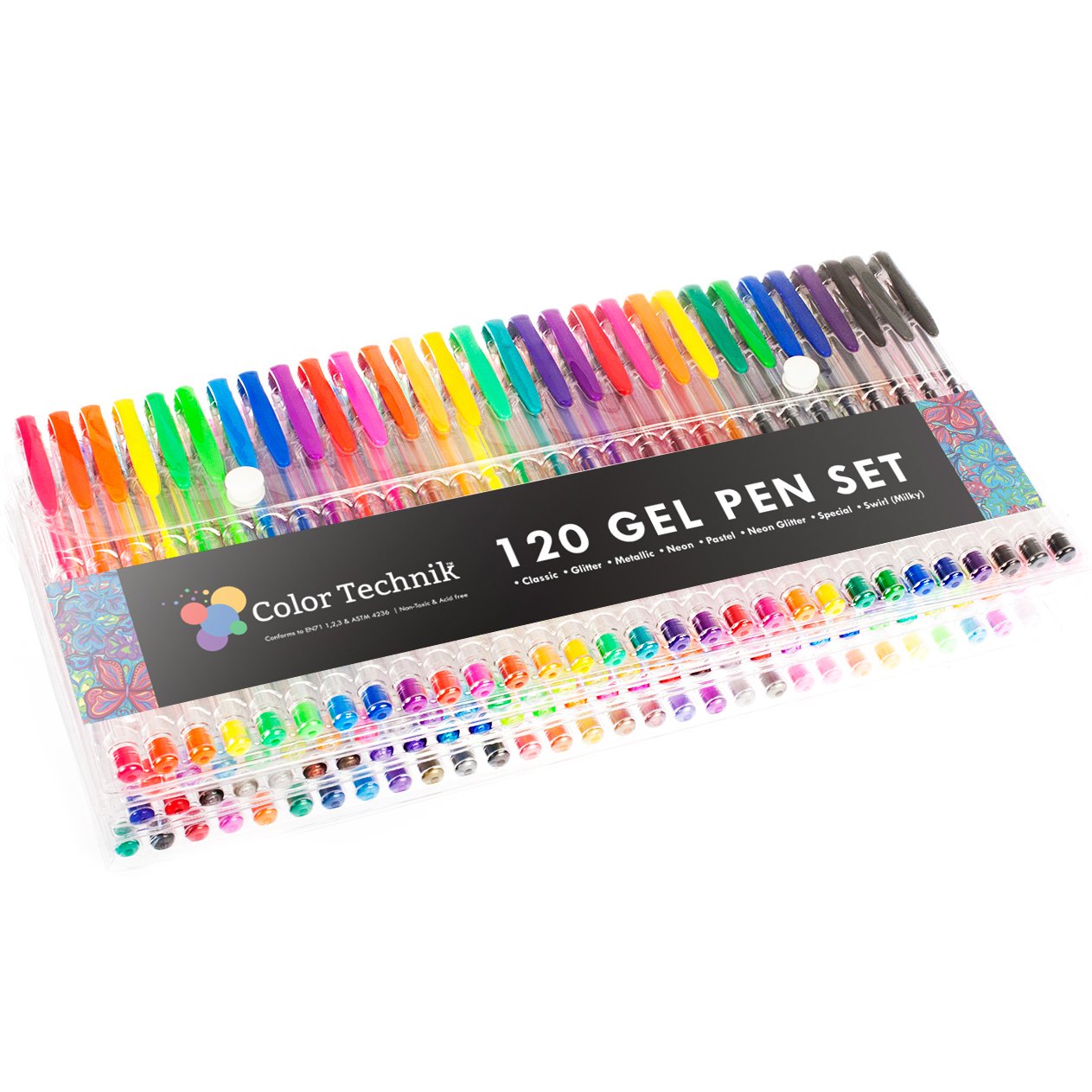 120 Gel Pens by Color Technik INDIVIDUALLY UNIQUE Best Colors On AMAZON