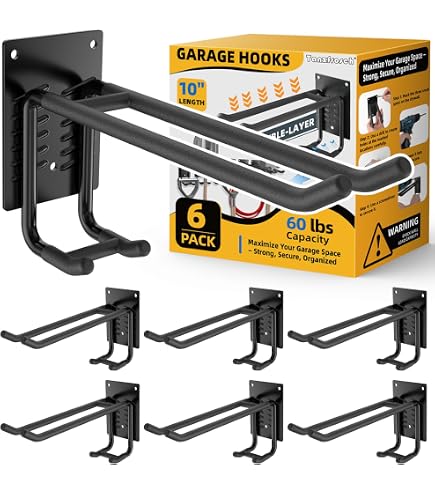 ZexHok Steel Garage Storage Hooks Wall Tool Organizer, 12.4 Inch