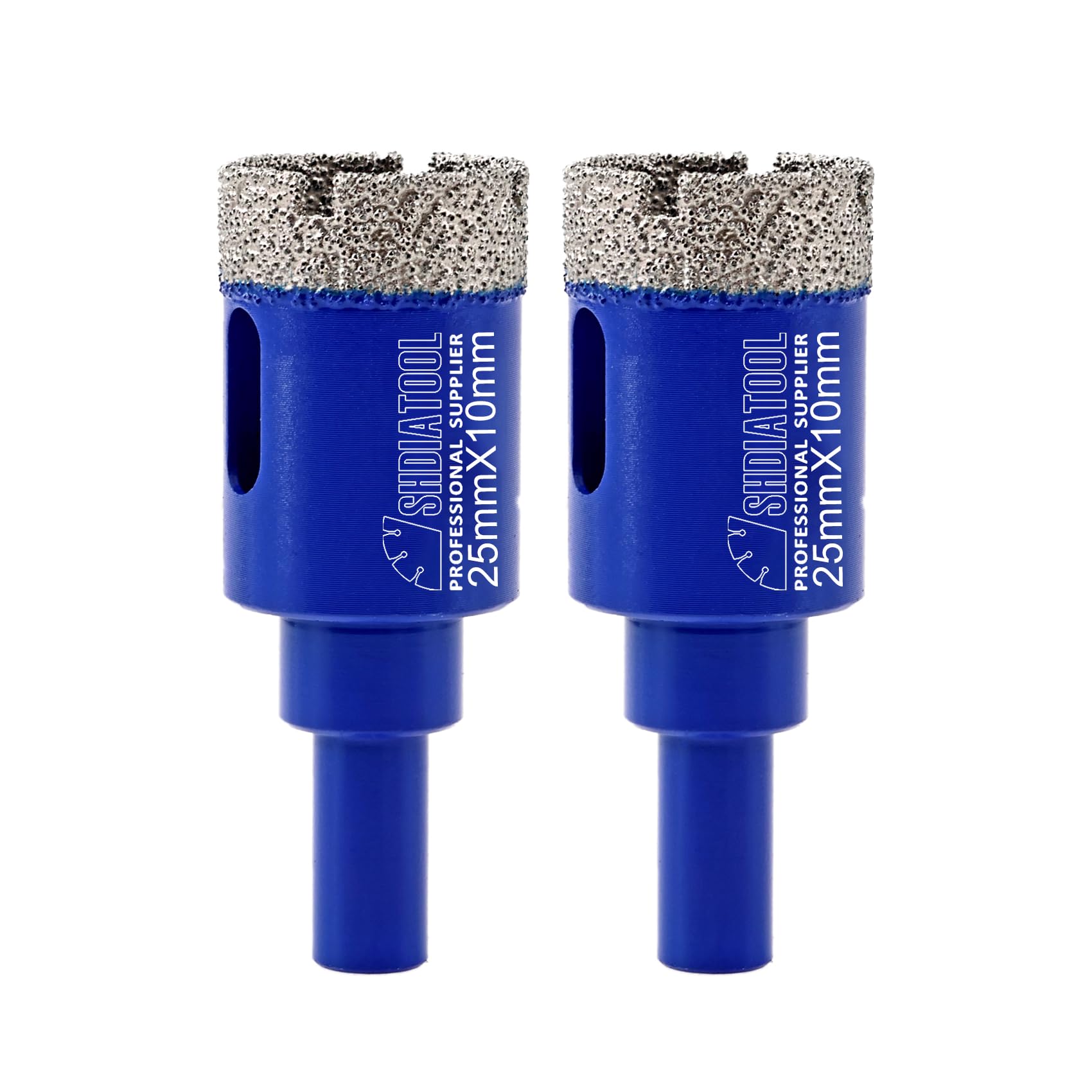 SHDIATOOL Diamond Drill Bits 25mm,Core Bits with Round Shank Hole Saw Cutter for Porcelain Tile Marble Ceramic Granite,Dry Wetting Drilling, 2pcs