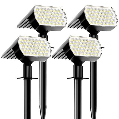 Ugecl Solar Spot Lights Outdoor - 74 LED 3 Lighting Modes 2-in-1 Solar Landscape Spotlights, IP65 Waterproof Outdoor Solar Lights for Yard Garden Pathway Outside Landscape - 4PK