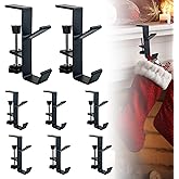 SUROQUE Fireplace Stocking and Garland Hanger, 2 in 1 Mantel Hanger for Garland, Fireplace Stocking Holders